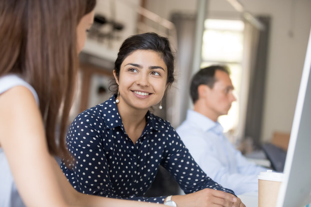 young woman as a sales intern
